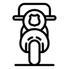 Police motorbike icon. Outline police motorbike vector icon for web design isolated on white background
