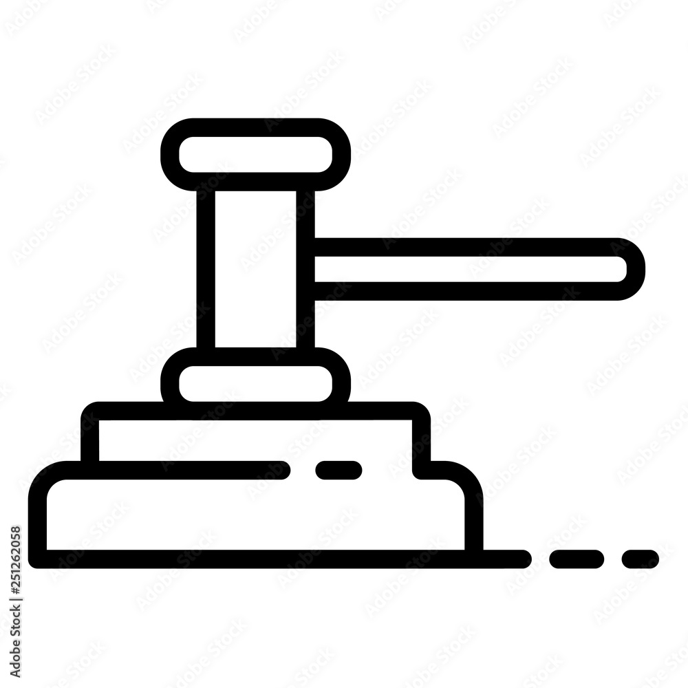 Poster judge gavel icon. outline judge gavel vector icon for web design isolated on white background