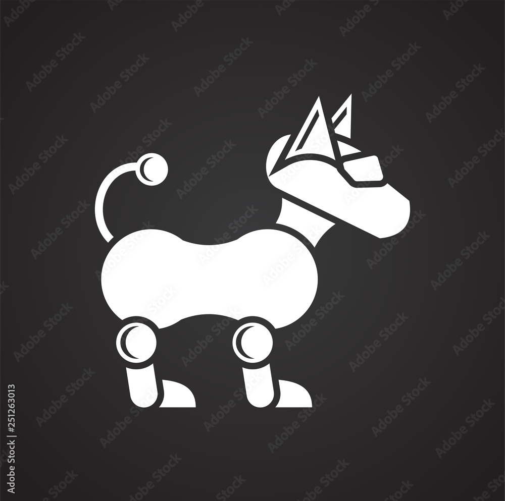 Poster bot pet icon on black background for graphic and web design, modern simple vector sign. internet con