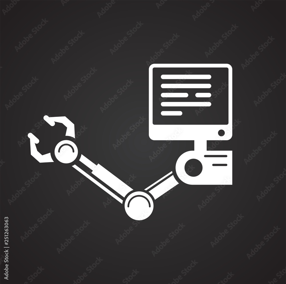 Poster 3d printer icon on black background for graphic and web design, modern simple vector sign. internet 