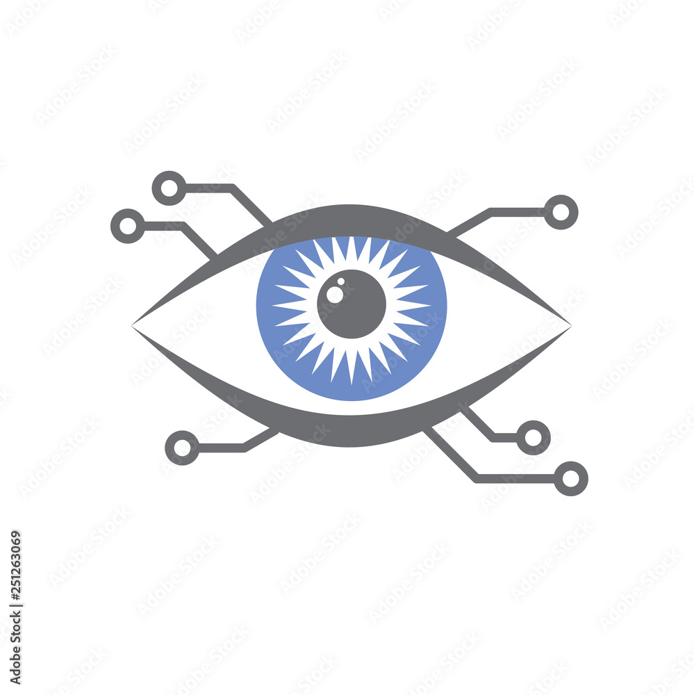Poster eye scanner icon on white background for graphic and web design, modern simple vector sign. internet