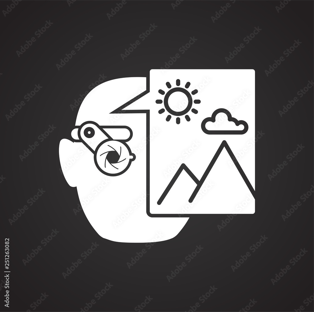 Poster augmented reality icon on black background for graphic and web design, modern simple vector sign. in