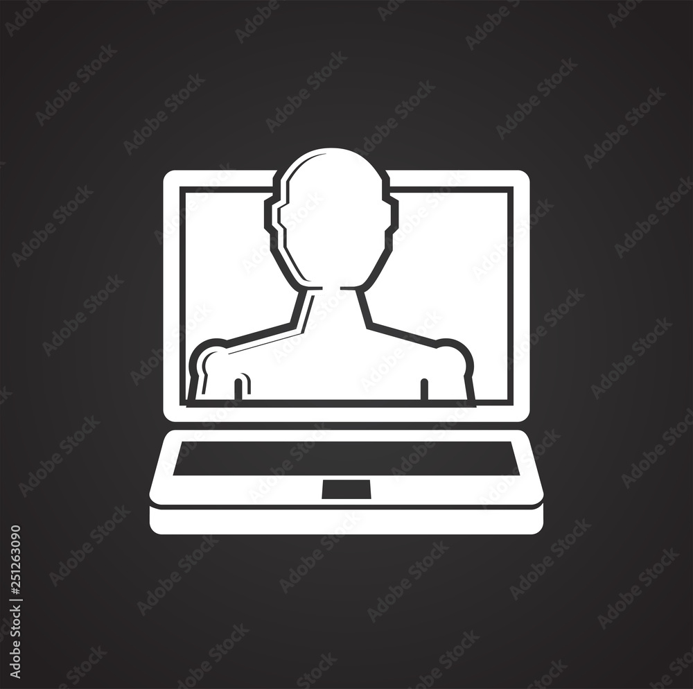 Poster augmented reality icon on black background for graphic and web design, modern simple vector sign. in