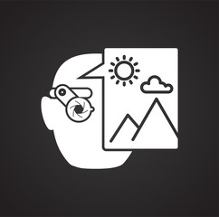 Augmented reality icon on black background for graphic and web design, Modern simple vector sign. Internet concept. Trendy symbol for website design web button or mobile app