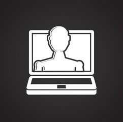 Augmented reality icon on black background for graphic and web design, Modern simple vector sign. Internet concept. Trendy symbol for website design web button or mobile app