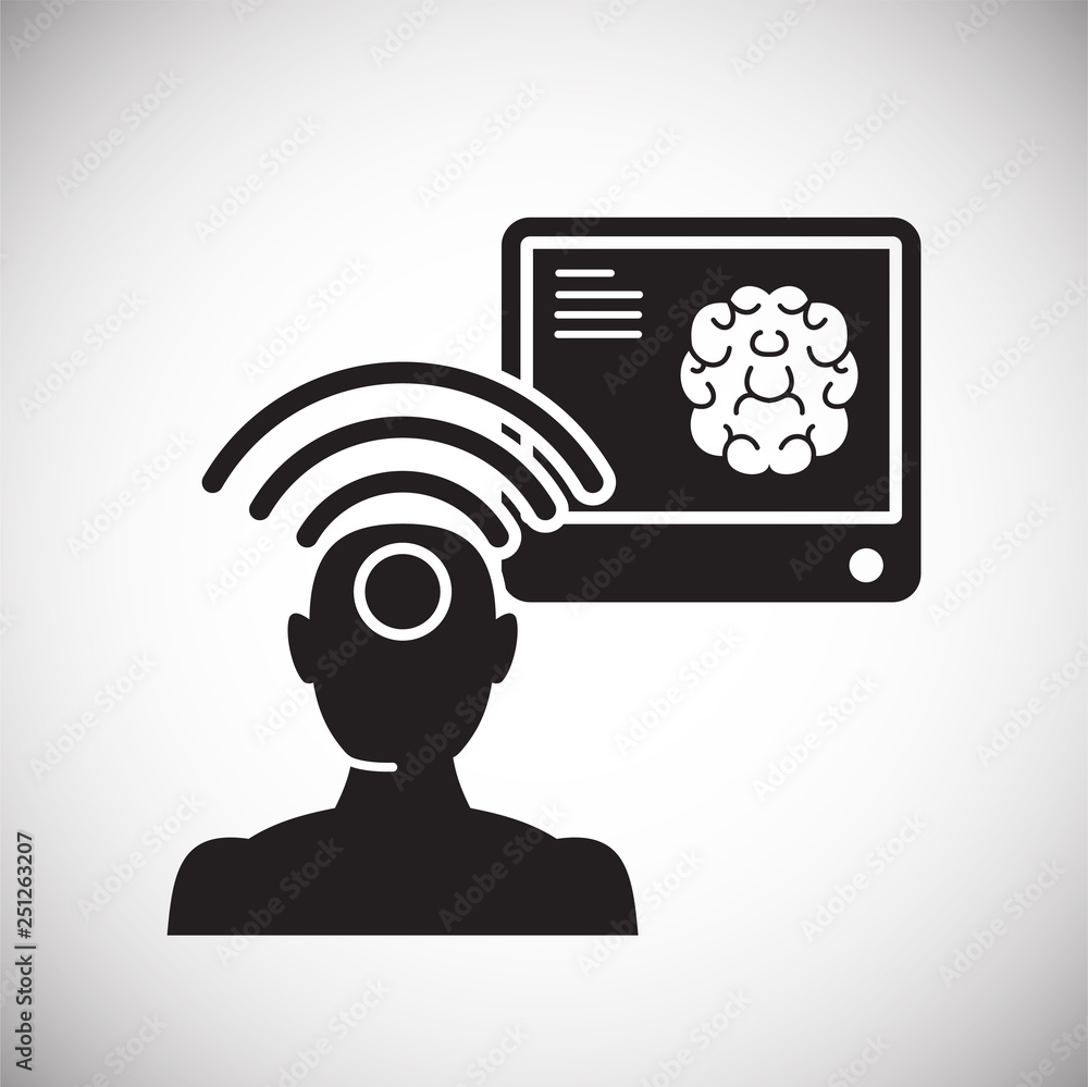 Poster telepathy icon on white background for graphic and web design, modern simple vector sign. internet c