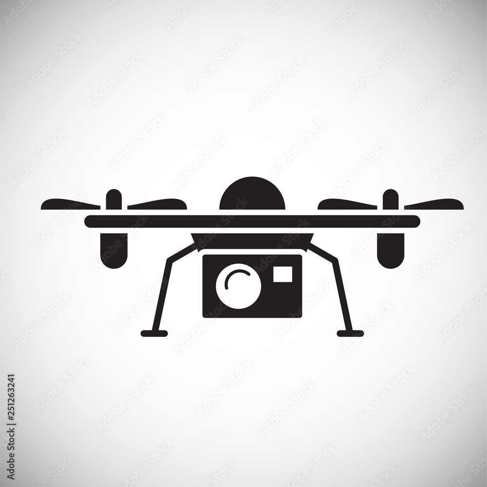 Poster drone icon on white background for graphic and web design, modern simple vector sign. internet conce
