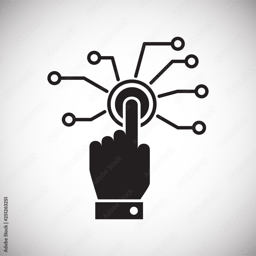 Poster finger print scanner icon on white background for graphic and web design, modern simple vector sign.