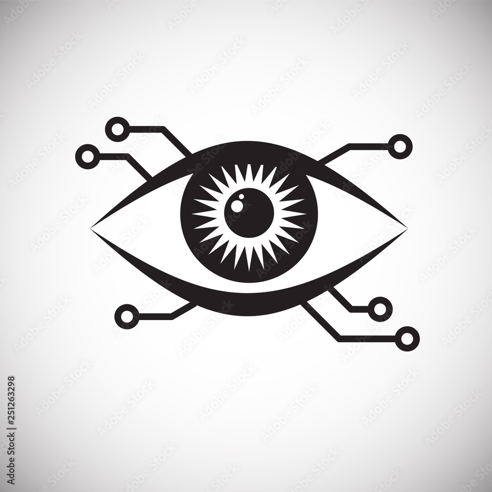 Poster eye scanner icon on white background for graphic and web design, modern simple vector sign. internet