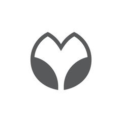 abstract head phone letter m logo