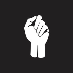 hand fist 3d hand drawn symbol vector