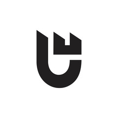 letter u simple emblem logo vector