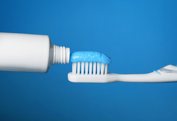 Fototapeta na wymiar Toothbrush With Toothpaste