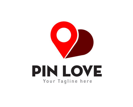 Pin Love Heart Location Logo Design Inspiration