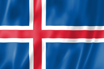 Obraz premium The Flag Of Iceland. The official symbol of the ice country.