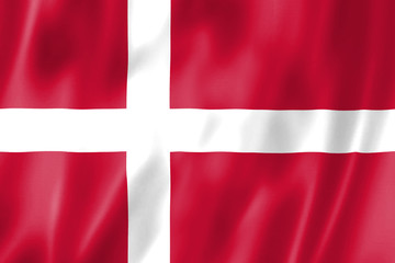 Obraz premium The Flag Of Denmark. The official symbol of the Kingdom of Denmark.
