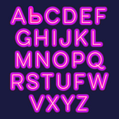 Neon lights alphabet.
