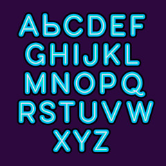 Neon lights alphabet.
