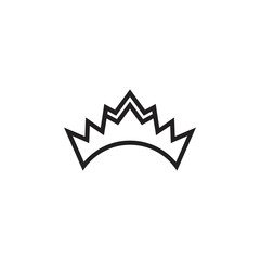 simple geometric line crown logo vector