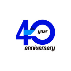 40 Year Anniversary Vector Template Design Illustration