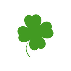 Clover icon, Patricks Day symbol, graphic design template, four leaf, vector illustration