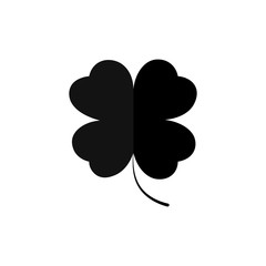 Fototapeta na wymiar Clover icon, Patricks Day symbol, graphic design template, four leaf, vector illustration