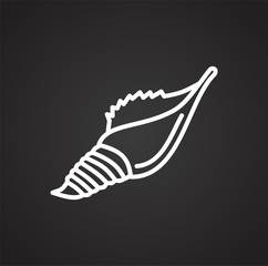 Seashell line icon on black background for graphic and web design, Modern simple vector sign. Internet concept. Trendy symbol for website design web button or mobile app