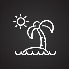 Summer line icon on black background for graphic and web design, Modern simple vector sign. Internet concept. Trendy symbol for website design web button or mobile app