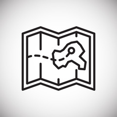 Map line icon on white background for graphic and web design, Modern simple vector sign. Internet concept. Trendy symbol for website design web button or mobile app