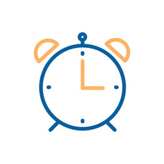 Minimal alarm clock icon. Vector illustration for time, business, education and personal life subjects