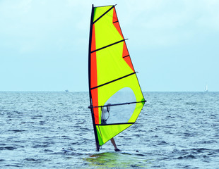 Windsurfing off of Key Biscayne,Florida
