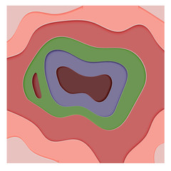 Background with color paper cut shapes vector illustrations