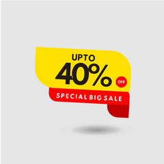 up to 40% Special Big Sale Label Vector Template Design Illustration
