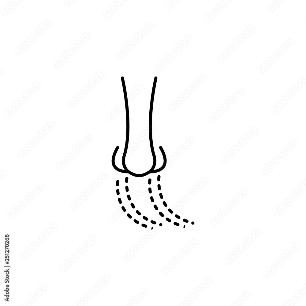 Poster air pollution, nose, smell icon. element of air pollution for mobile concept and web apps icon. thin