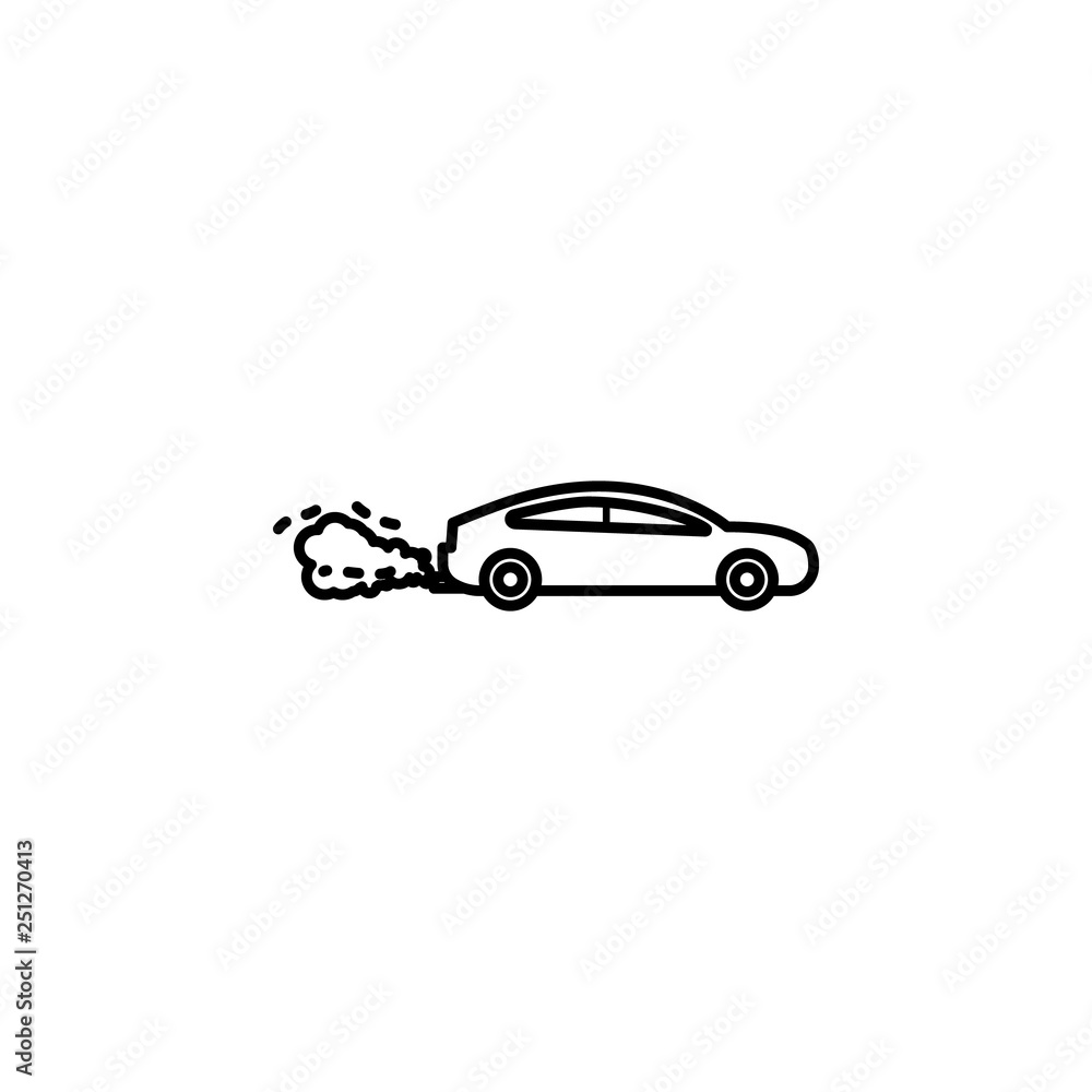 Poster air pollution, car icon. element of air pollution for mobile concept and web apps icon. thin line ic
