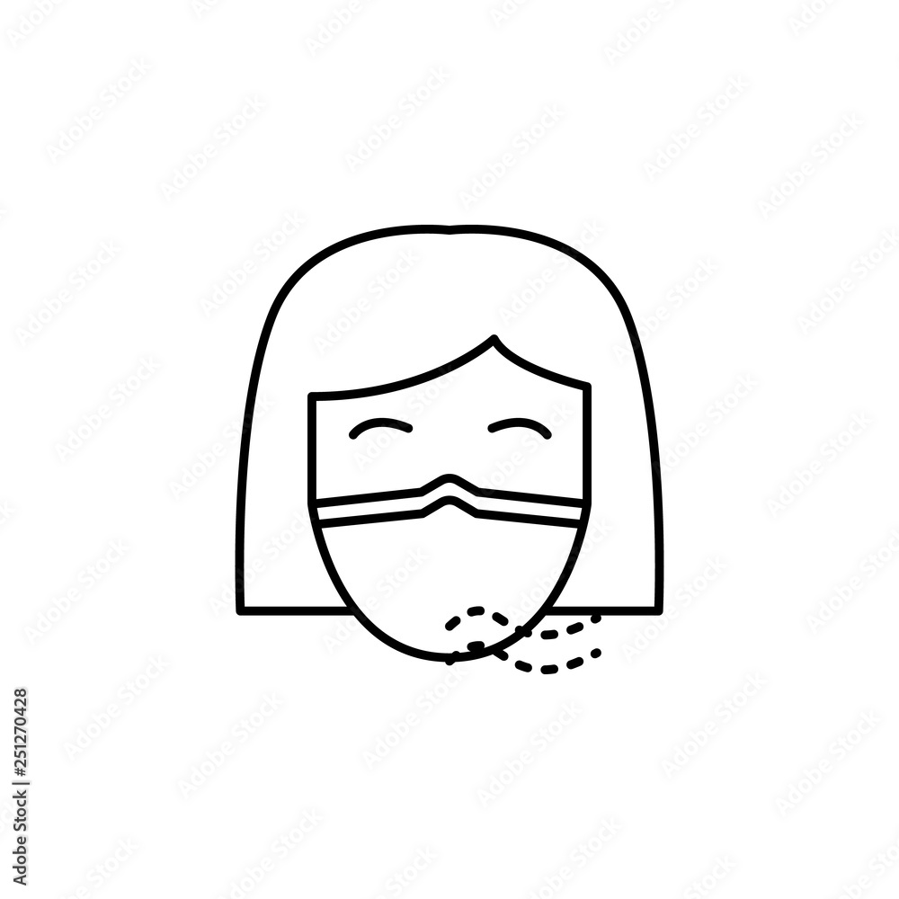 Aufkleber air pollution, mask icon. element of air pollution for mobile concept and web apps icon. thin line i