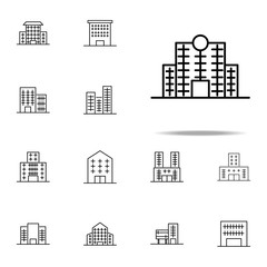 Building icon. Building icons universal set for web and mobile