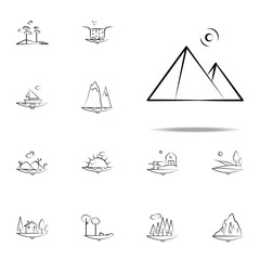 pyramids of egypt icon. Landspace icons universal set for web and mobile