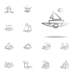 Sea cloud sheep icon. Landspace icons universal set for web and mobile