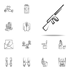 Fototapeta premium bullet, gang, criminal, gun icon. mafia icons universal set for web and mobile