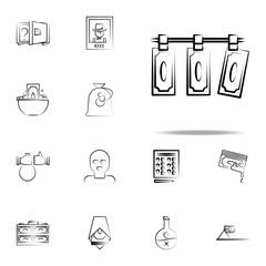 laundering money, mafia icon. mafia icons universal set for web and mobile