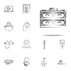 money, case, gang, criminal icon. mafia icons universal set for web and mobile