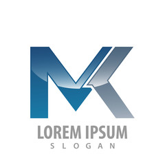 Technology MK letter logo concept design. Symbol graphic template element vector