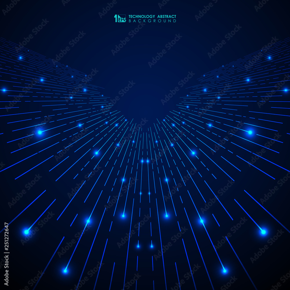 Aufkleber abstract blue gradient technology stripe lines pattern with glitters background. you can use for mod