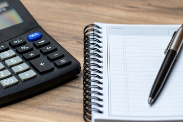 straight on view of calculator notebook