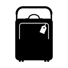 Travel bag black icon,   in trendy flat style isolated on white background - vector