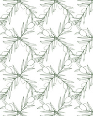 Fototapeta na wymiar seamless background with olive leaves