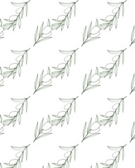 seamless background with olive leaves