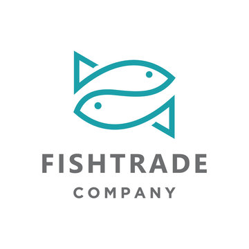 simple fish trade logo icon vector template