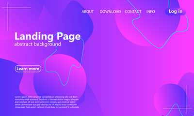 Website landing page. Fluid background.